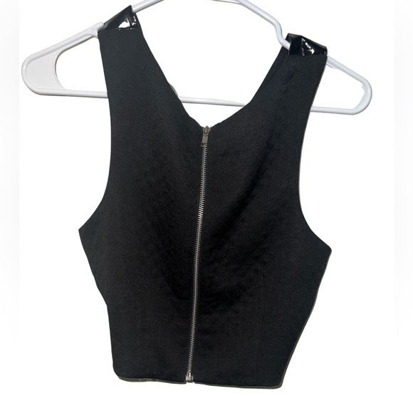 Akira Chicago Bronx Patent Vegan Leather Crop Top - Picture 6 of 13